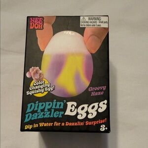 Neeb Doh Dippin' Dazzler Eggs - Purple, Yellow, White Color Changing Squishy Egg